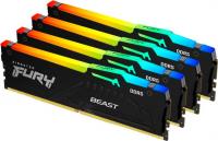 Оперативная память Kingston FURY Beast RGB 4x32ГБ DDR5 5600 МГц KF556C40BBAK4-128