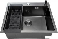 Кухонная мойка Stellar Decor S7050NB-D (нано черный)