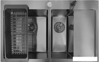 Кухонная мойка Stellar Decor S7850NB-2L-D (нано черный)