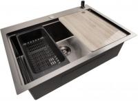 Кухонная мойка Stellar S7050NB-A (нано черный, c доской)