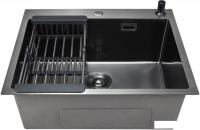 Кухонная мойка Stellar Decor S6550NB-D (нано черный)