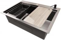 Кухонная мойка Stellar S6050NB-A (нано черный, c доской)