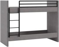 Двухъярусная кровать Трия Дарси с мягкой обивкой (велюр светло-серый)