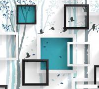 Фотообои ФабрикаФресок Бирюзовые квадраты 633270 (300x270)