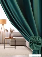 Комплект штор Soft Lines Бархат 9138-10 (250x250, зеленый изумруд)