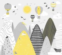 Фотообои Vimala Желтые горы с шарами 270x300