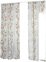 Комплект штор Delfa СШД-050 Flowers/20 (160x270, бежевые цветы)