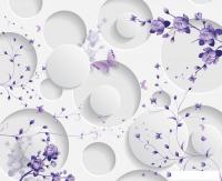 Фотообои Vimala 3D Цветы и круги 270x300