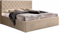 Кровать Анмикс Ирма 160x200 металлическое основание с ПМ (бежевый Simple 42)