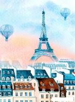 Фотообои ФабрикаФресок Живопись. Акварельный Разноцветный Париж 1162270 (200x270)