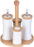 Набор для масла и уксуса с солонкой и перечницей Lefard Native 587-196