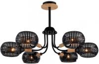 Люстра средней высоты Ambrella Traditional TR80167/6 BK/LWD (черный/светлое дерево)