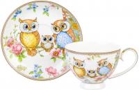 Чашка с блюдцем Elan Gallery Совушки 420254