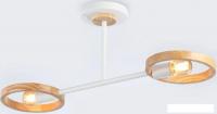 Люстра средней высоты Ambrella Traditional TR8243/2 WH/LWD (белый/светлое дерево)