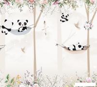 Фотообои ФабрикаФресок Детские Панды в Лесу 993270 (300x270)