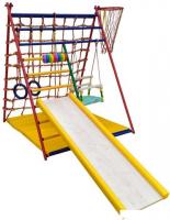 Детский спортивный комплекс Вертикаль Веселый малыш Transformer (горка, мягкие бортики)