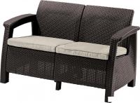Садовый диван Keter Corfu II Love Seat 258946 (коричневый)