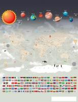 Фотообои Citydecor Карта мира. Флаги и планеты 200x260