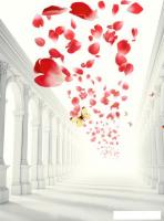 Фотообои ФабрикаФресок 3D Абстракция. Бабочки. Колонны и Розы 1032270 (200x270)