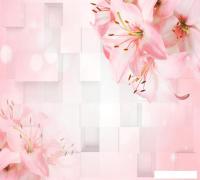 Фотообои Vimala Лилии на розовом фоне 270x300