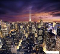 Фотообои ФабрикаФресок Яркие Небоскребы Ночного Нью-Йорка 1133270 (300x270)
