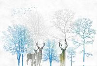 Фотообои Vimala Лесные тени в голубом 270x400