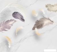 Фотообои Vimala Перья на мраморе 270x300