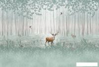 Фотообои Vimala Олени на опушке 270x300