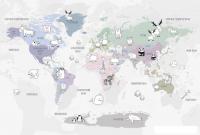 Фотообои Vimala Детская карта с животными 270x400