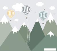 Фотообои Vimala Зеленые горы с шарами 270x300