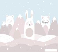 Фотообои Vimala Белые зайцы 270x300