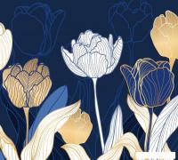 Фотообои Vimala Рисованные тюльпаны 270x300