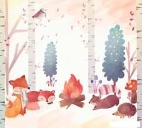 Фотообои Vimala Звери у костра 270x300