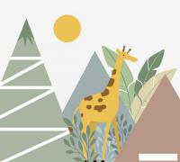 Фотообои Vimala Горы и жираф 270x300