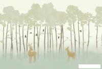 Фотообои Vimala Олени на поляне акварель 270x400