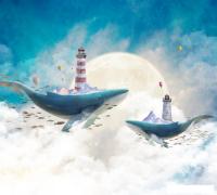 Фотообои Vimala Киты в облаках 270x300