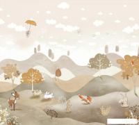 Фотообои Vimala Животные на холмах 270x300