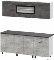 Готовая кухня Mio Tesoro КГ-9 2.0 (белый/цемент темный/цемент светлый/черный)