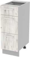 Шкаф напольный Интерлиния Компо НШ30рш3 1м+2б (дуб белый)