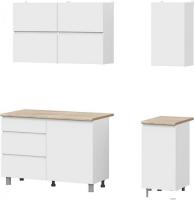 Готовая кухня Mio Tesoro Токио 1.6 (белый текстурный/дуб сонома)