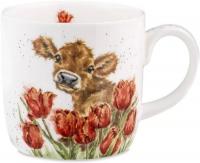 Кружка Royal Worcester Забавная фауна Теленок Бесси и тюльпаны RWC MMSR5629-XT-1
