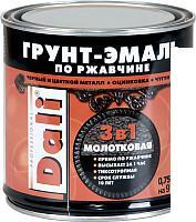 Эмаль Dali Молотковая по ржавчине 3 в 1 0.75 л (серый)