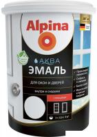 Эмаль Alpina Аква для окон и дверей глянцевая 2.5 л (белый глянцевый)