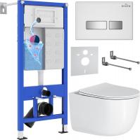 Унитаз подвесной Roxen Vortex Tornado в комплекте с инсталляцией StounFix Slim 6 в 1 964605 (кнопка: