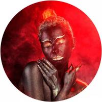 Картина Stamprint Красный дым AR002 круг (70х70)