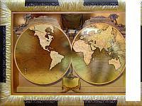 Картина Декарт Старинная карта золото 8Л0374 (в раме)