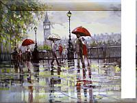 Картина Декарт Лондон прогулка под дождем 8Л0455 (в раме)