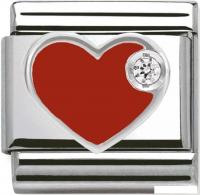 Звено для браслета NominatioN Красное сердце 330305/01