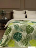 Плед Tex Republic Absolute Монстера и папоротник Фланель 150x200 35343 (зеленый)