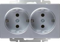 Розетка Werkel WL06-SKG-02-IP20 (серебряный)
